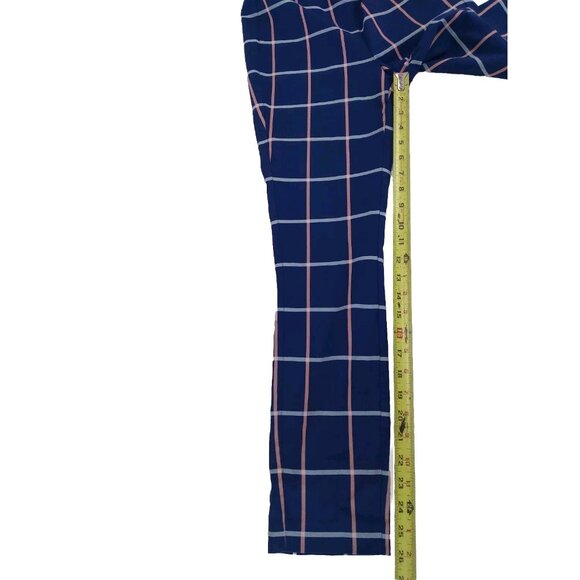 Rag & Bone Simone Cotton High Rise  Blue Plaid Slim Cropped Pants Size 4 - Picture 6 of 16